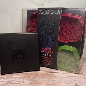 Krampus Cookie Cutters Set of 5 and Mari Lwyd bookmark/ornament